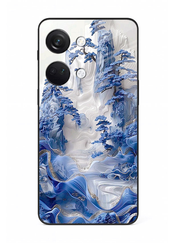 Icy Glacier Falls frozen glacier artwork OnePlus Nord 3 glass back cover
