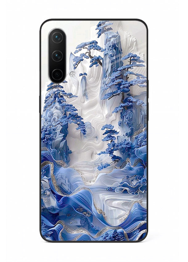 Icy Glacier Falls frozen glacier artwork OnePlus Nord CE 5G glass back cover