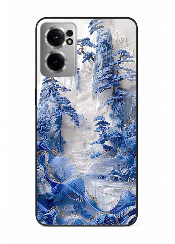 Icy Glacier Falls frozen glacier artwork OnePlus Nord CE2 5G glass back cover