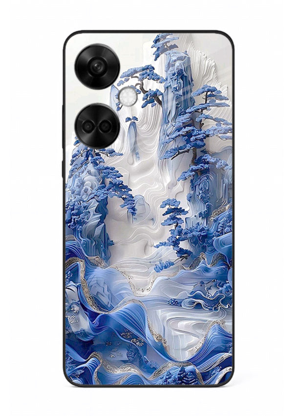 Icy Glacier Falls frozen glacier artwork OnePlus Nord CE3 glass back cover