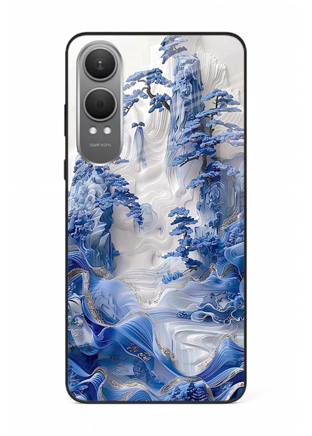 Icy Glacier Falls frozen glacier artwork OnePlus Nord CE4 Lite glass back cover