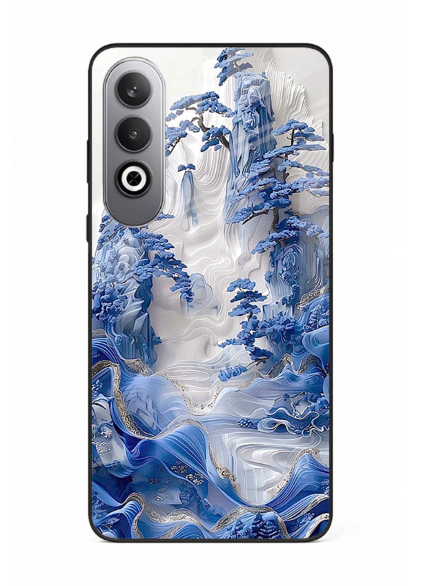 Icy Glacier Falls frozen glacier artwork OnePlus Nord CE4 glass back cover