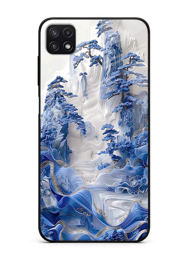 Icy Glacier Falls frozen glacier artwork Samsung F42 5G glass back cover