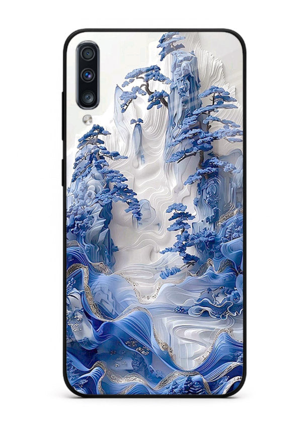 Icy Glacier Falls frozen glacier artwork Samsung A70 glass back cover