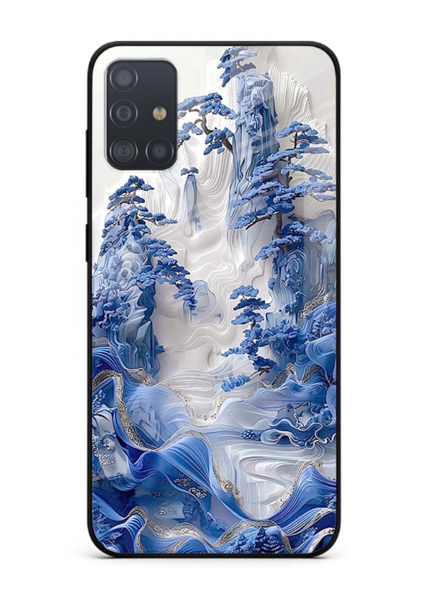 Icy Glacier Falls frozen glacier artwork Samsung A51 glass back cover
