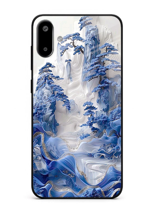 Icy Glacier Falls frozen glacier artwork Samsung F06 5G glass back cover