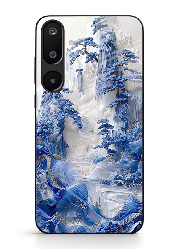 Icy Glacier Falls frozen glacier artwork Samsung F16 5G glass back cover