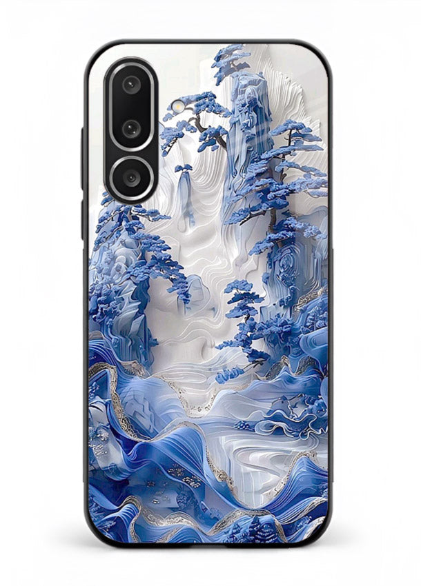 Icy Glacier Falls frozen glacier artwork Samsung F56 5G glass back cover