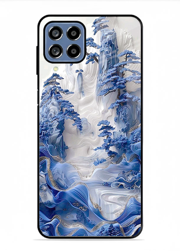 Icy Glacier Falls frozen glacier artwork Samsung F22 4G glass back cover