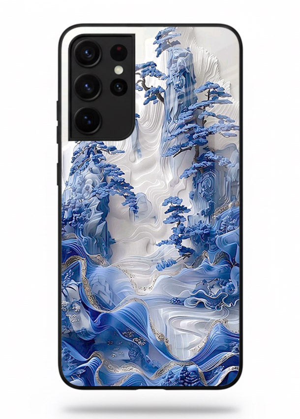 Icy Glacier Falls frozen glacier artwork Samsung S21 Ultra glass back cover