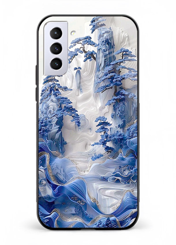 Icy Glacier Falls frozen glacier artwork Samsung S22 Plus glass back cover