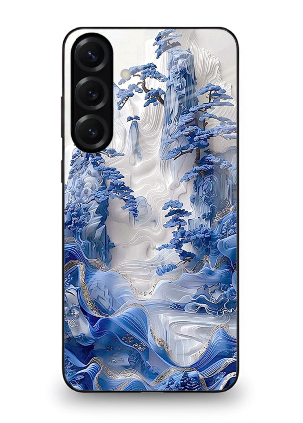 Icy Glacier Falls frozen glacier artwork Samsung M35 5G glass back cover