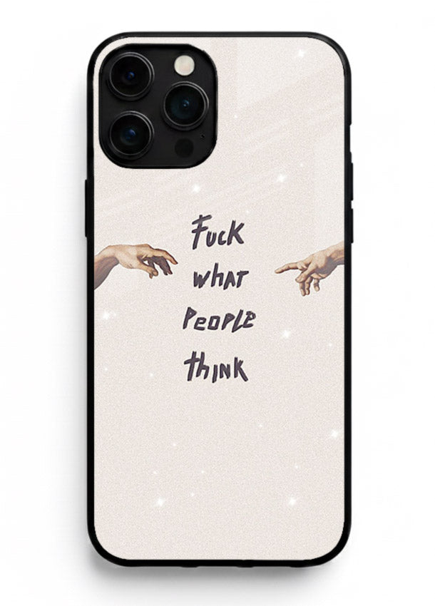 Bold handwritten quote printed on iphone 11 pro max glass back cover with clean minimal styling.