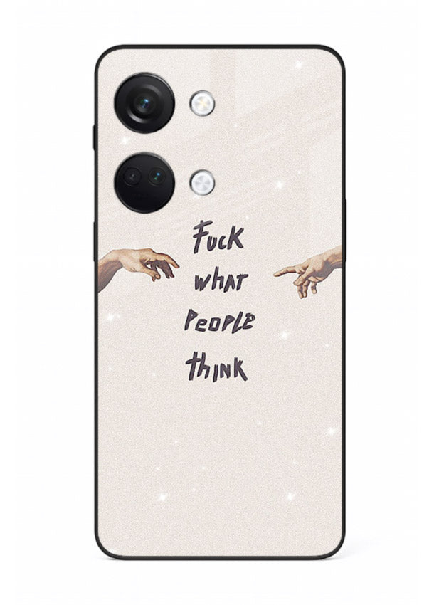 Bold handwritten quote printed on OnePlus Nord 3 glass back cover with clean minimal styling.