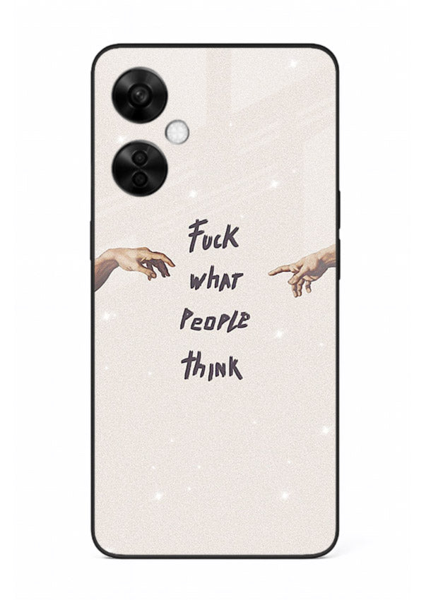 Bold handwritten quote printed on OnePlus Nord CE3 Lite glass back cover with clean minimal styling.