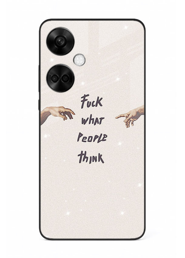 Bold handwritten quote printed on OnePlus Nord CE3 glass back cover with clean minimal styling.