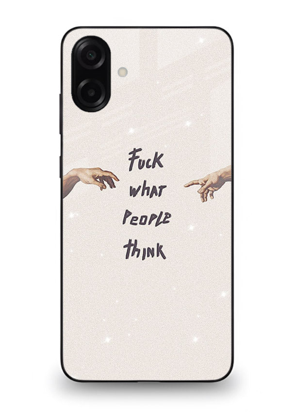 Bold handwritten quote printed on Samsung M13 5G glass back cover with clean minimal styling.