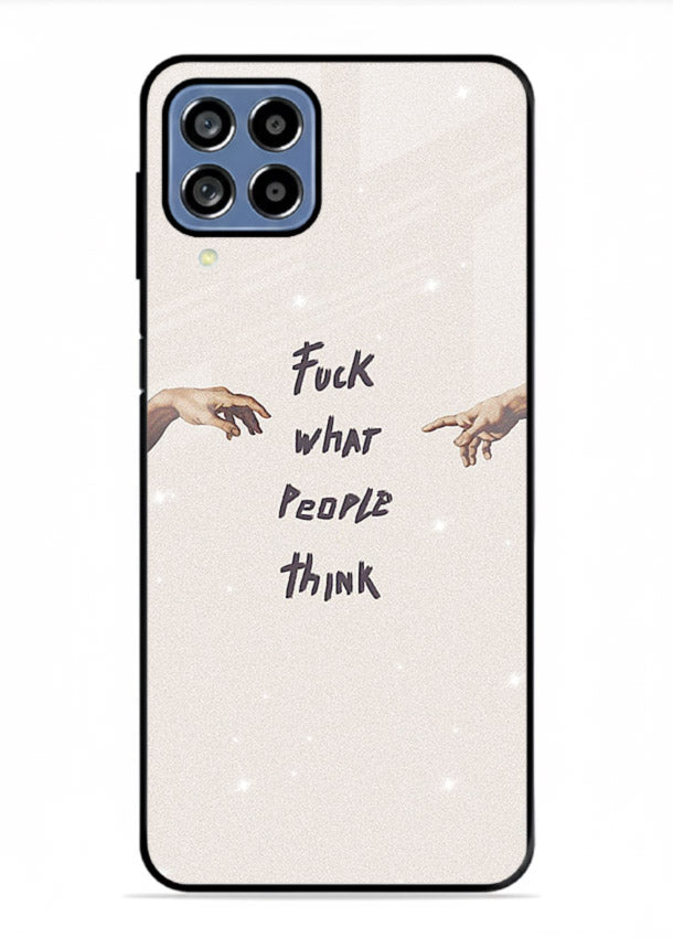 Bold handwritten quote printed on Samsung A22 4G glass back cover with clean minimal styling.