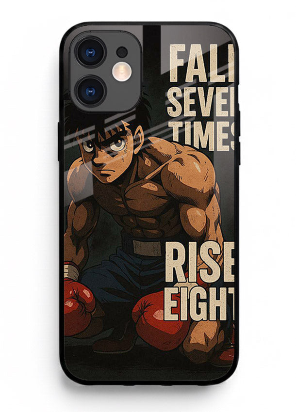 ippo punch boxing anime art iphone 12 mini glass cover fighting pose strong case