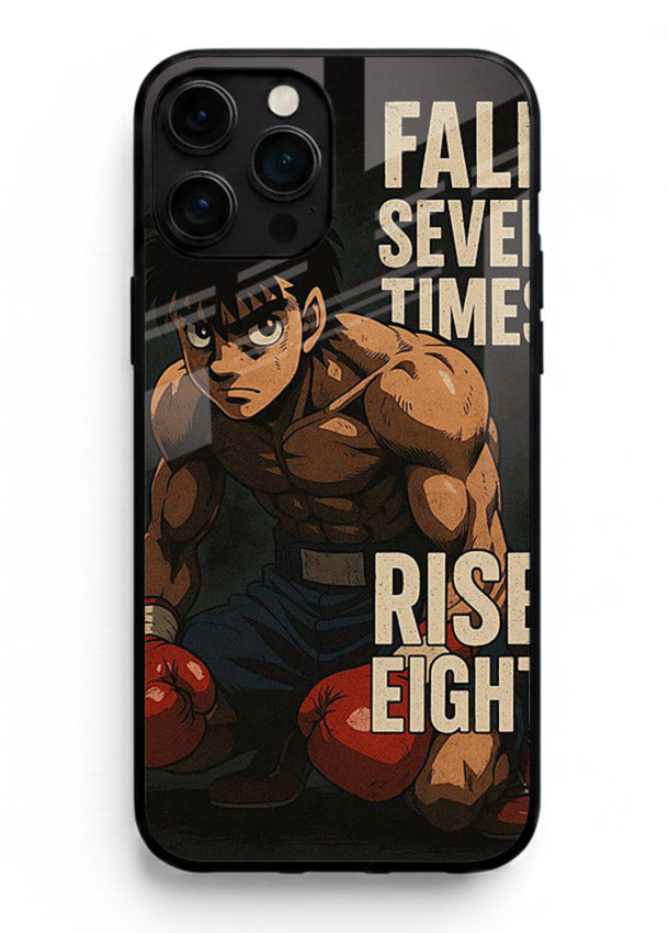 ippo punch boxing anime art iphone 11 pro max glass cover fighting pose strong case