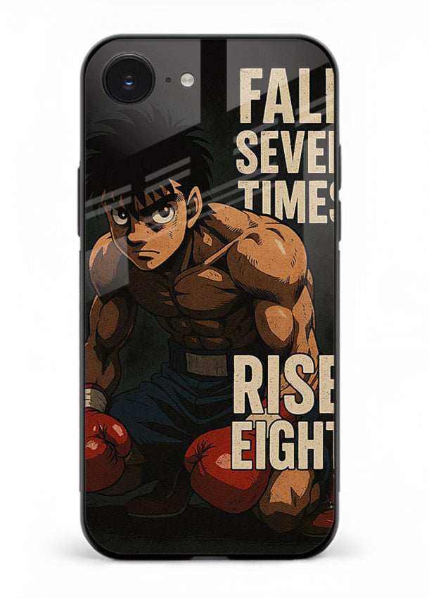 ippo punch boxing anime art iphone 16e glass cover fighting pose strong case