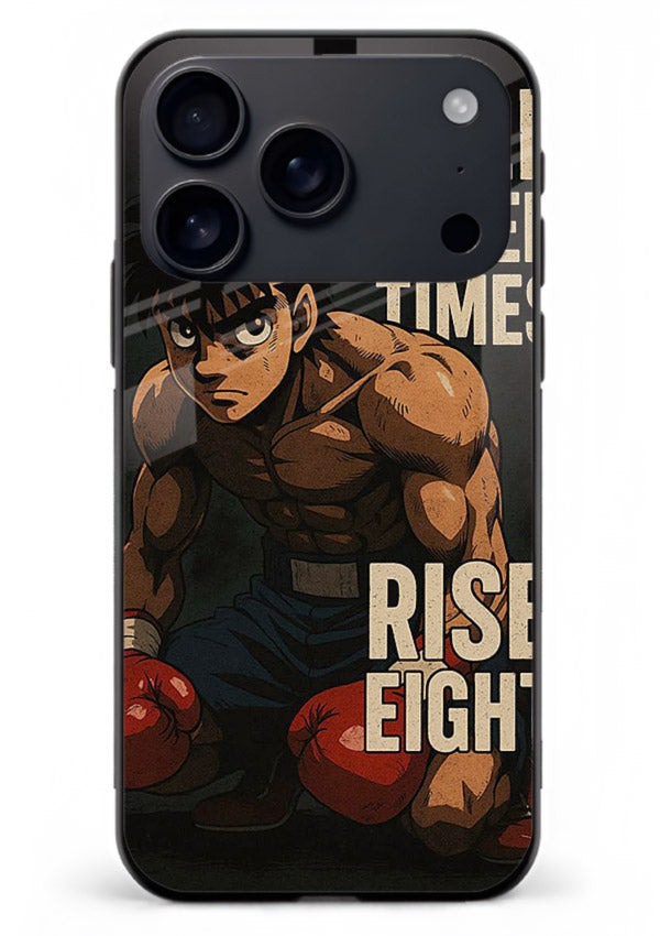 ippo punch boxing anime art iphone 17 pro max glass cover fighting pose strong case