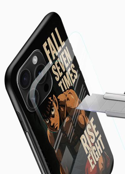 ippo punch boxing anime art glossy vibrant premium glass cover fighting pose strong case - Angle Blade
