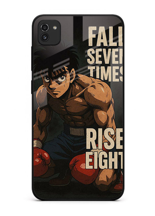ippo punch boxing anime art Samsung A03 glass cover fighting pose strong case