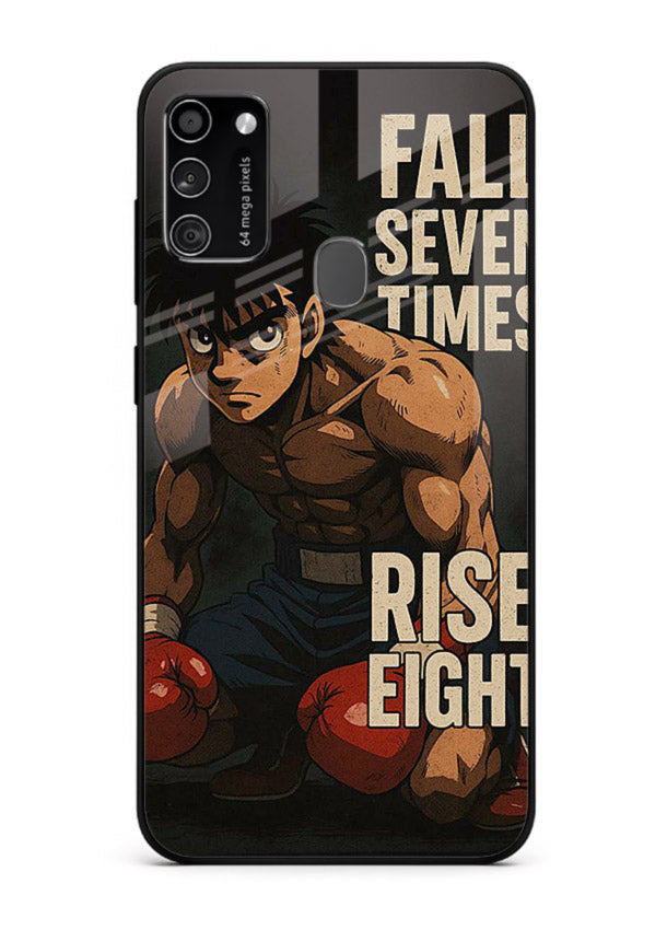 ippo punch boxing anime art Samsung M30s glass cover fighting pose strong case