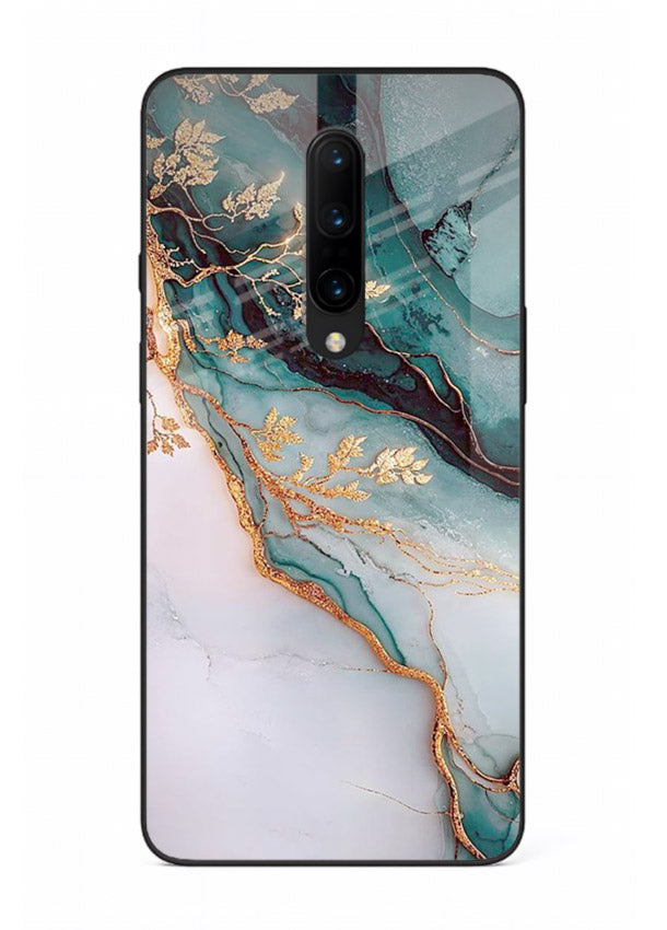 Iridescent Pastel Veins OnePlus 8 glass back cover with shimmering pastel marble texture