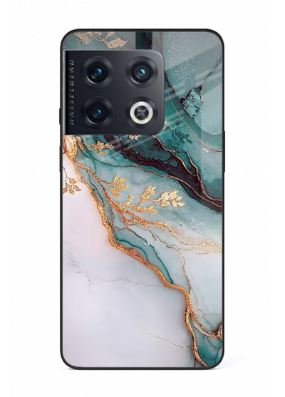 Iridescent Pastel Veins OnePlus 10 Pro glass back cover with shimmering pastel marble texture