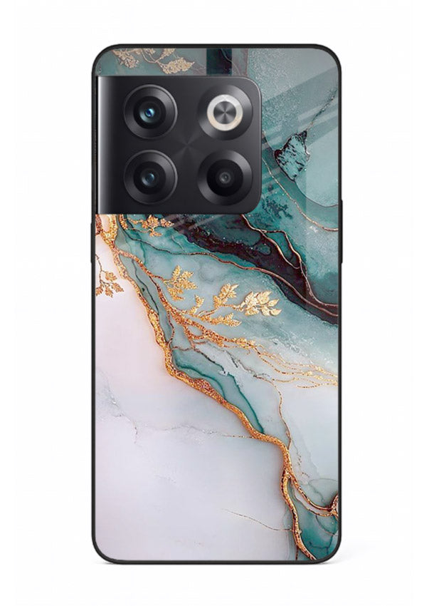 Iridescent Pastel Veins OnePlus 10T glass back cover with shimmering pastel marble texture