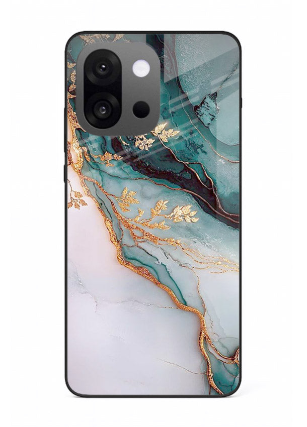 Iridescent Pastel Veins OnePlus 13s glass back cover with shimmering pastel marble texture