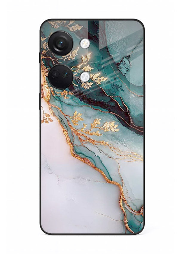 Iridescent Pastel Veins OnePlus Nord 3 glass back cover with shimmering pastel marble texture