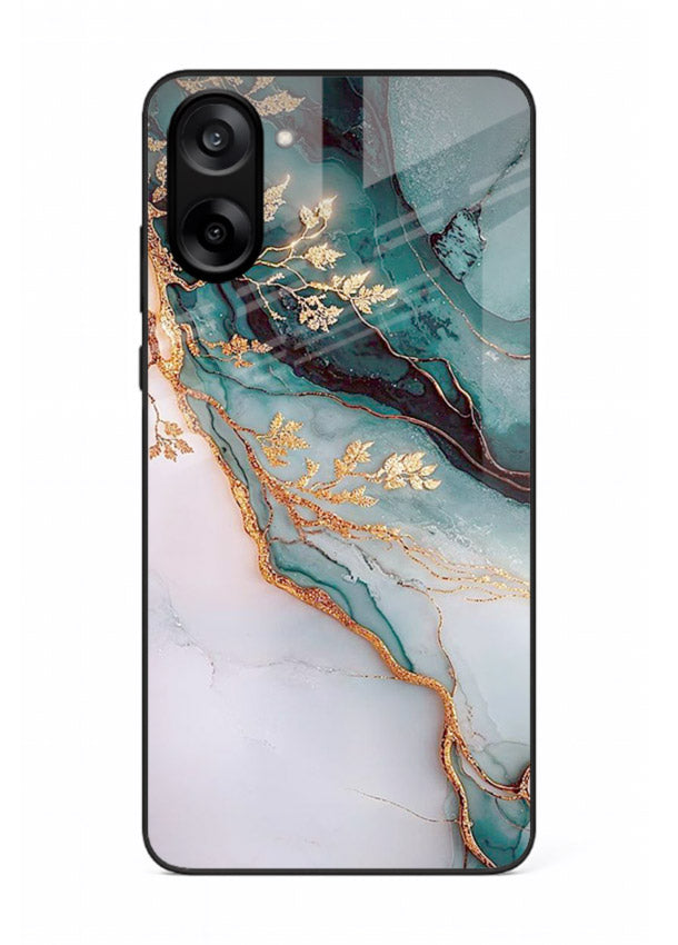 Iridescent Pastel Veins OnePlus Nord CE5 glass back cover with shimmering pastel marble texture