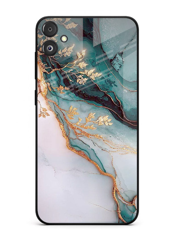 Iridescent Pastel Veins Samsung F05 5G glass back cover with shimmering pastel marble texture