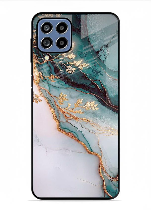 Iridescent Pastel Veins Samsung A22 4G glass back cover with shimmering pastel marble texture