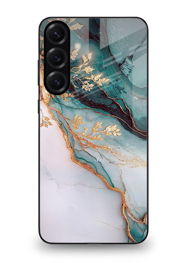 Iridescent Pastel Veins Samsung S23 FE glass back cover with shimmering pastel marble texture