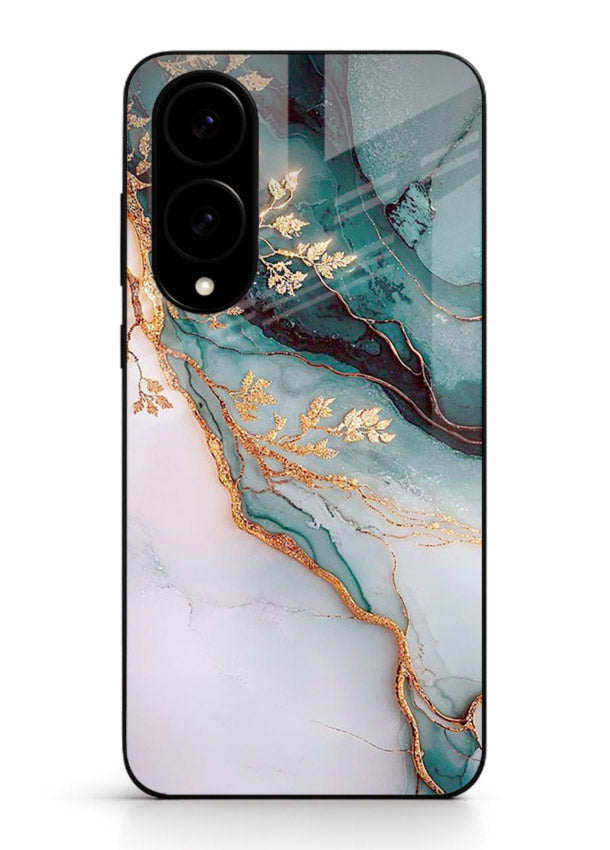 Iridescent Pastel Veins Samsung S25 Edge glass back cover with shimmering pastel marble texture