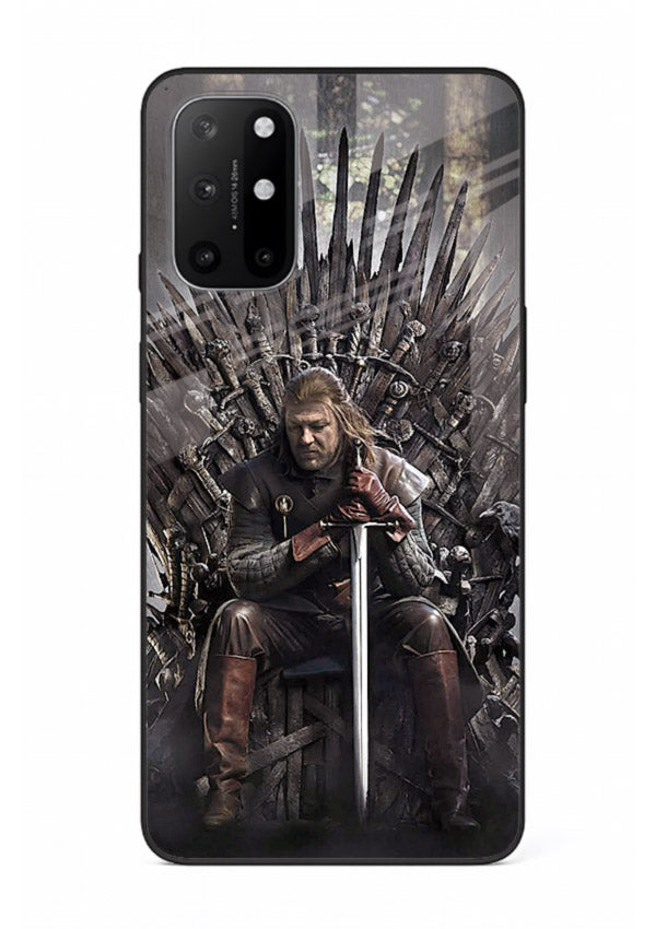 Warrior on iron throne artwork on glossy tempered glass OnePlus 8T back cover