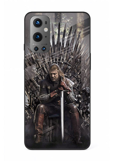 Warrior on iron throne artwork on glossy tempered glass OnePlus 9 back cover