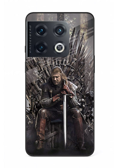 Warrior on iron throne artwork on glossy tempered glass OnePlus 10 Pro back cover