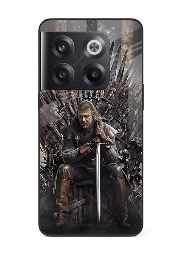 Warrior on iron throne artwork on glossy tempered glass OnePlus 10T back cover
