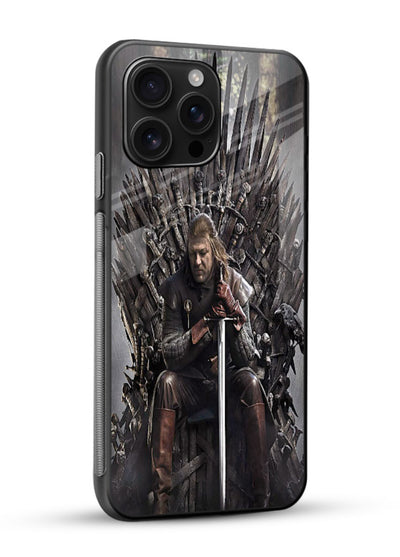 Warrior on iron throne artwork on glossy tempered glass mobile cover - 2