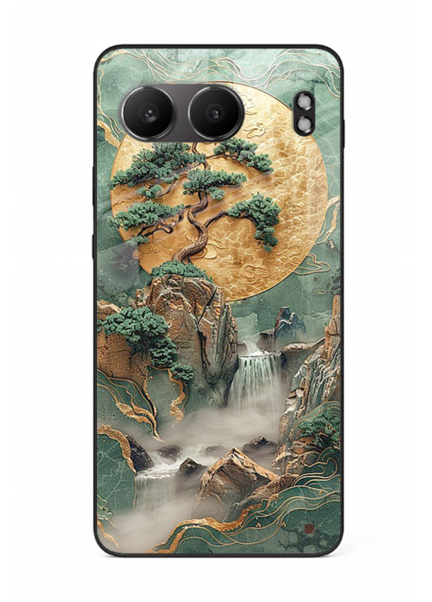 Jade Moon Landscape carved jade mountain artwork OnePlus Nord 4 glass back cover