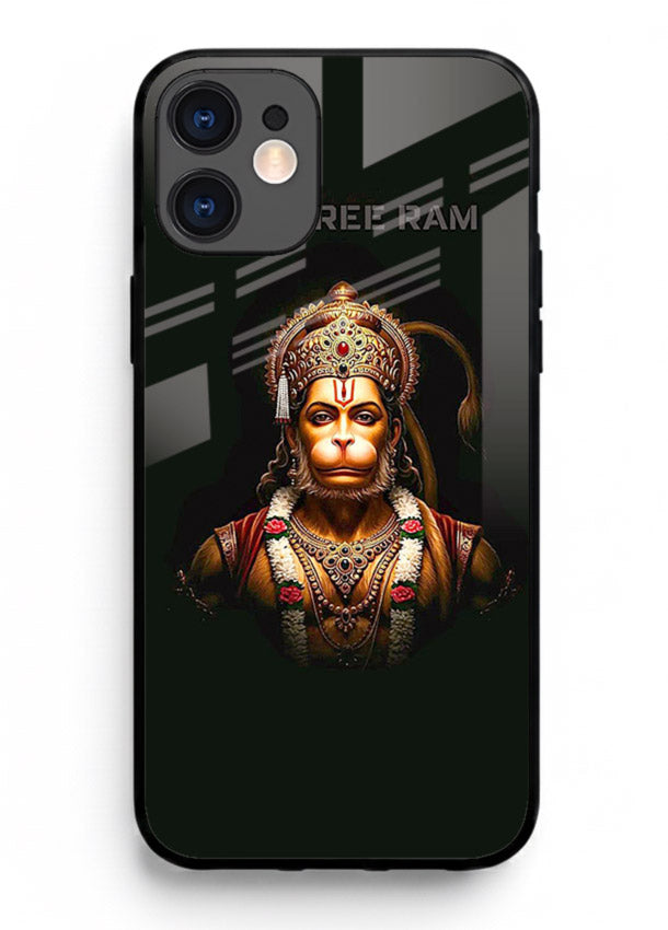 Powerful Jai Shree Ram god art iphone 12 glass back bold spiritual cover