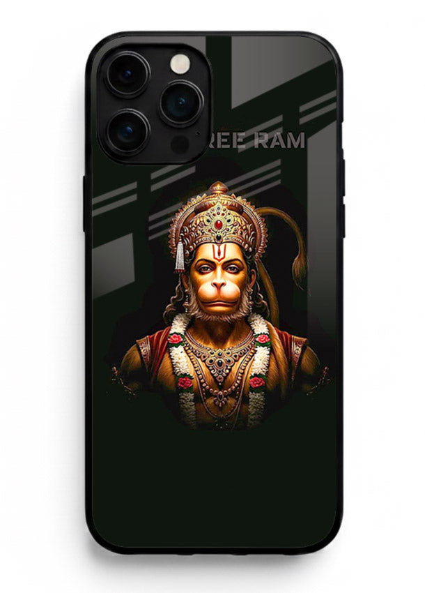 Powerful Jai Shree Ram god art iphone 16 pro max glass back bold spiritual cover