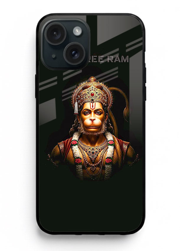 Powerful Jai Shree Ram god art iphone 13 glass back bold spiritual cover