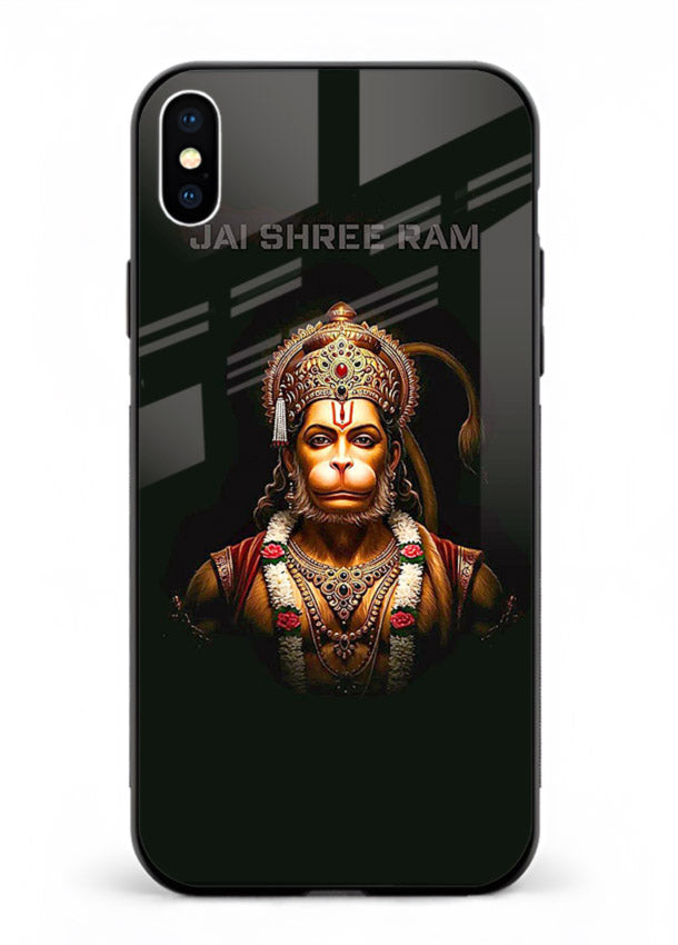 Powerful Jai Shree Ram god art iphone xs max glass back bold spiritual cover