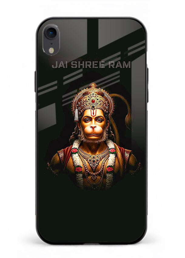 Powerful Jai Shree Ram god art iphone xr glass back bold spiritual cover